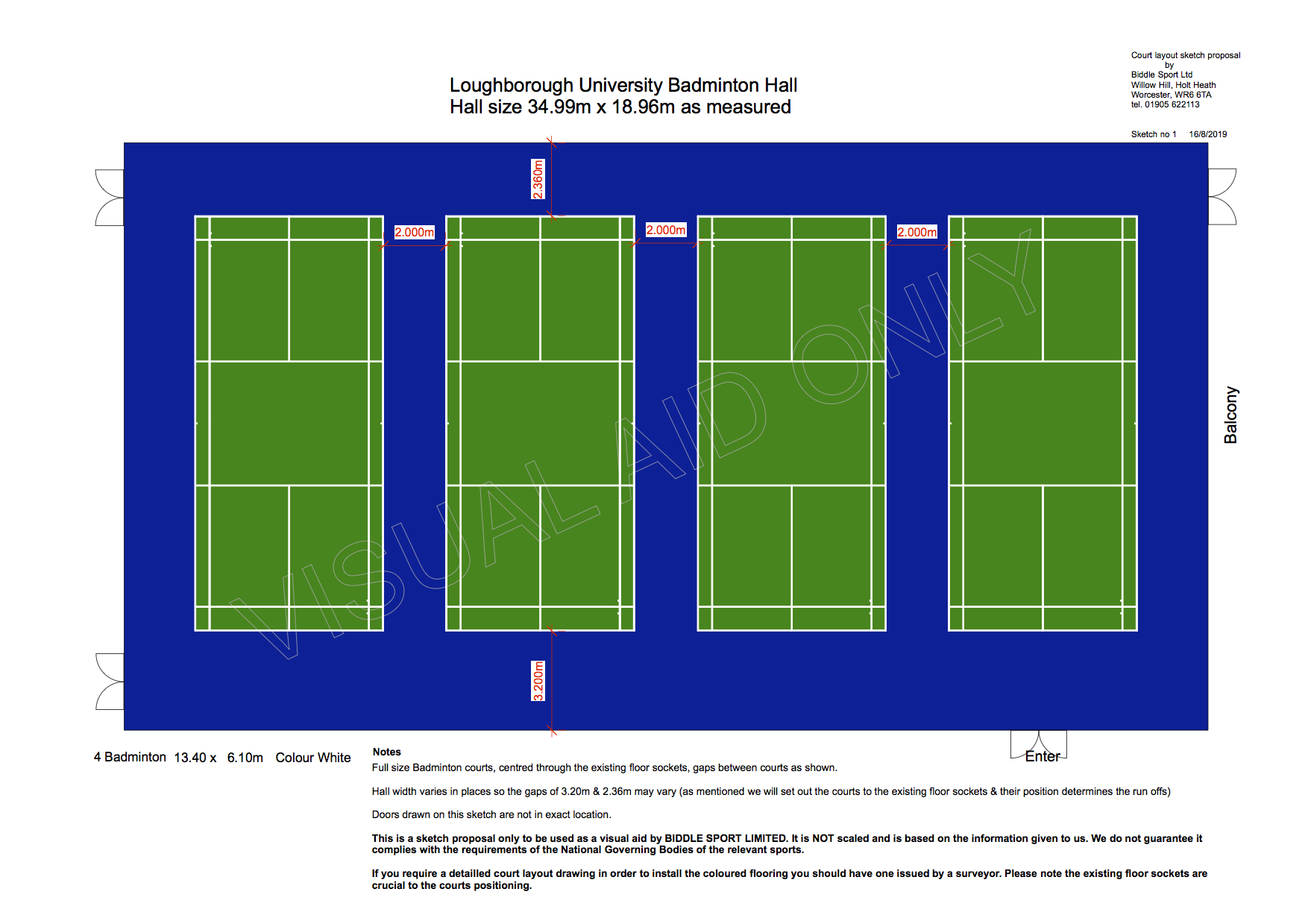 Proposed Badminton Court Layout new floor